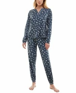 Roudelain Women's Cozy Luxe Floral Henley Pajama Set