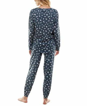Roudelain Women's Cozy Luxe Floral Henley Pajama Set 2 Roudelain Women's Cozy Luxe Floral Henley Pajama Set - Image 2