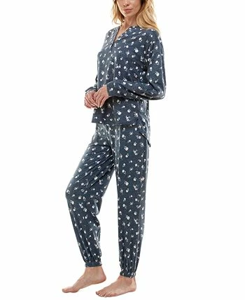 Roudelain Women's Cozy Luxe Floral Henley Pajama Set 3 Roudelain Women's Cozy Luxe Floral Henley Pajama Set - Image 3