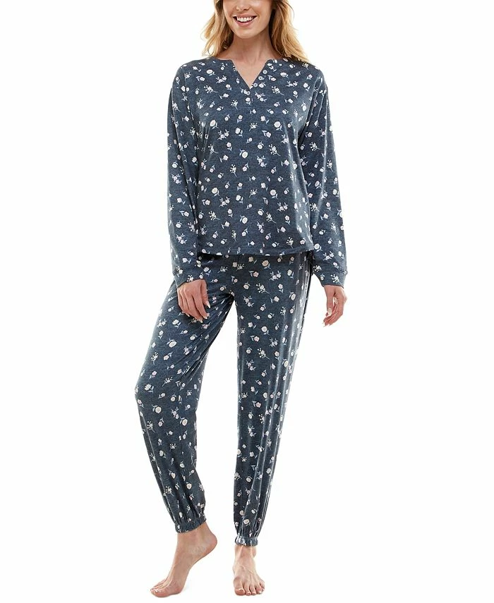 Roudelain Women's Cozy Luxe Floral Henley Pajama Set 4 Roudelain Women's Cozy Luxe Floral Henley Pajama Set - Image 4