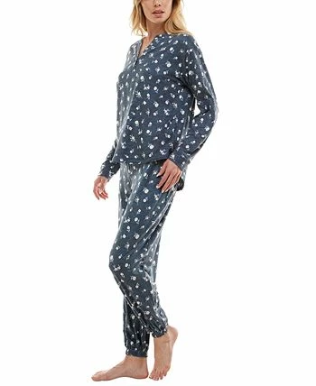 Roudelain Women's Cozy Luxe Floral Henley Pajama Set 6 Roudelain Women's Cozy Luxe Floral Henley Pajama Set - Image 6