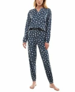Roudelain Women's Cozy Luxe Floral Henley Pajama Set 15 Roudelain Women's Cozy Luxe Floral Henley Pajama Set -White Mark Shop 22091133 fpx