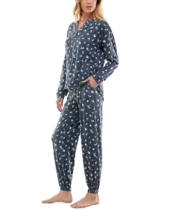 Roudelain Women's Cozy Luxe Floral Henley Pajama Set 16 Roudelain Women's Cozy Luxe Floral Henley Pajama Set -White Mark Shop 22091134 fpx