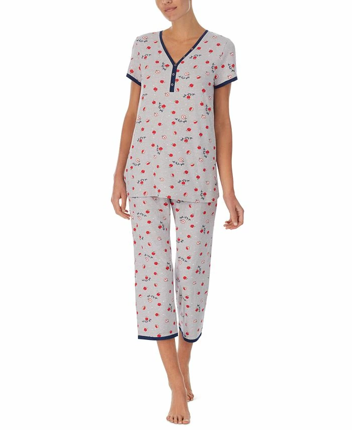 Cuddl Duds Women's Henley Cropped Pants Pajama Set 1 Cuddl Duds Women's Henley Cropped Pants Pajama Set