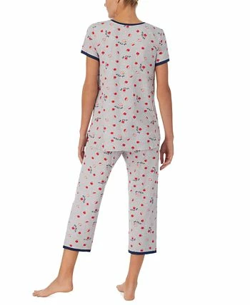 Cuddl Duds Women's Henley Cropped Pants Pajama Set 2 Cuddl Duds Women's Henley Cropped Pants Pajama Set - Image 2