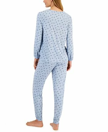 Charter Club Women's Modern Essentials Long Sleeve Pajama Set, Created For Macy's 2 Charter Club Women's Modern Essentials Long Sleeve Pajama Set, Created For Macy's - Image 2