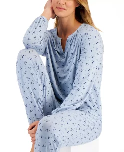 Charter Club Women's Modern Essentials Long Sleeve Pajama Set, Created For Macy's 10 Charter Club Women's Modern Essentials Long Sleeve Pajama Set, Created For Macy's -White Mark Shop 22140566 fpx