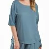 ICollection Bree Plus Size Modal Drop Shoulder Top And Elastic Waist Shorts Pajama 2-Piece Set