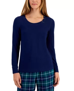 Charter Club Women's Solid Scoop Neck Sleep Top, Created For Macy's