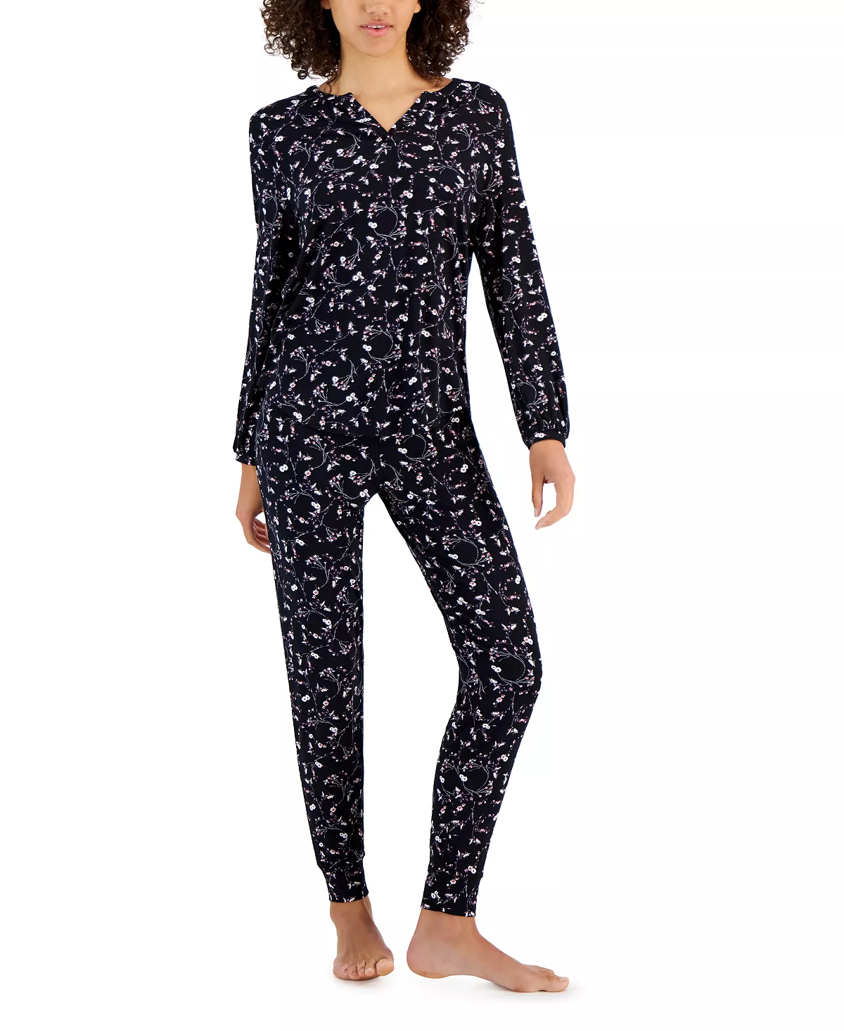 Charter Club Women's Modern Essentials Long Sleeve Pajama Set, Created For Macy's 6 Charter Club Women's Modern Essentials Long Sleeve Pajama Set, Created For Macy's - Image 6