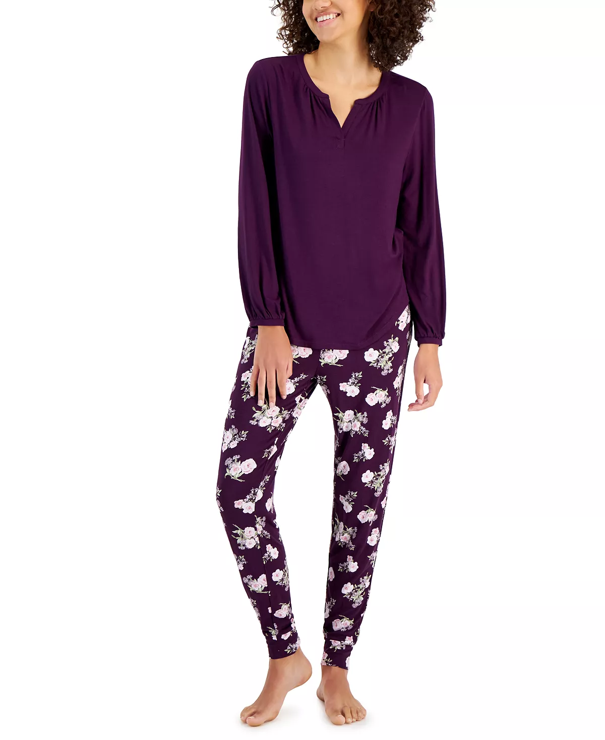 Charter Club Women's Modern Essentials Long Sleeve Pajama Set, Created For Macy's 8 Charter Club Women's Modern Essentials Long Sleeve Pajama Set, Created For Macy's - Image 8