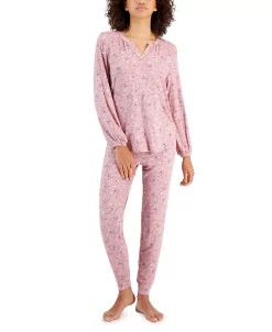 Charter Club Women's Modern Essentials Long Sleeve Pajama Set, Created For Macy's 14 Charter Club Women's Modern Essentials Long Sleeve Pajama Set, Created For Macy's -White Mark Shop 22170535 fpx