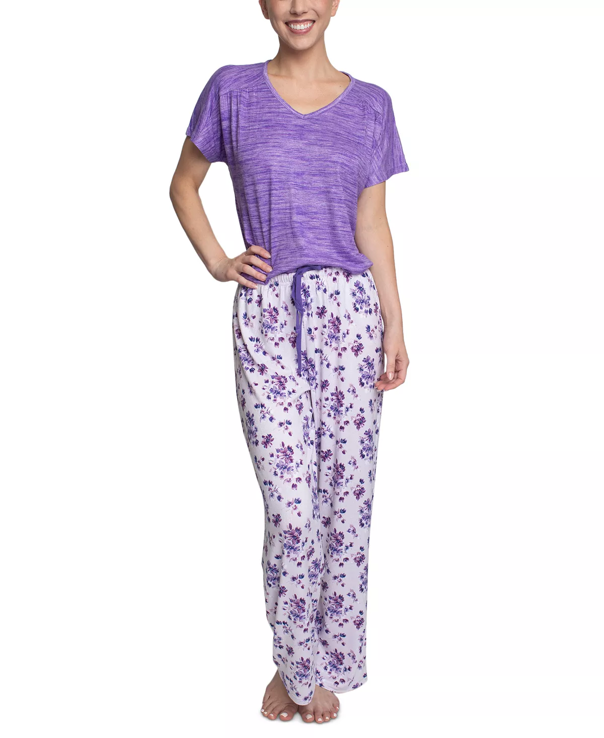 Hanes Women's Relaxed Butter-Knit Short Sleeve Pajama Set 10 Hanes Women's Relaxed Butter-Knit Short Sleeve Pajama Set - Image 10