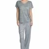 Hanes Plus Size Relaxed Butter-Knit Short Sleeve Pajama Set