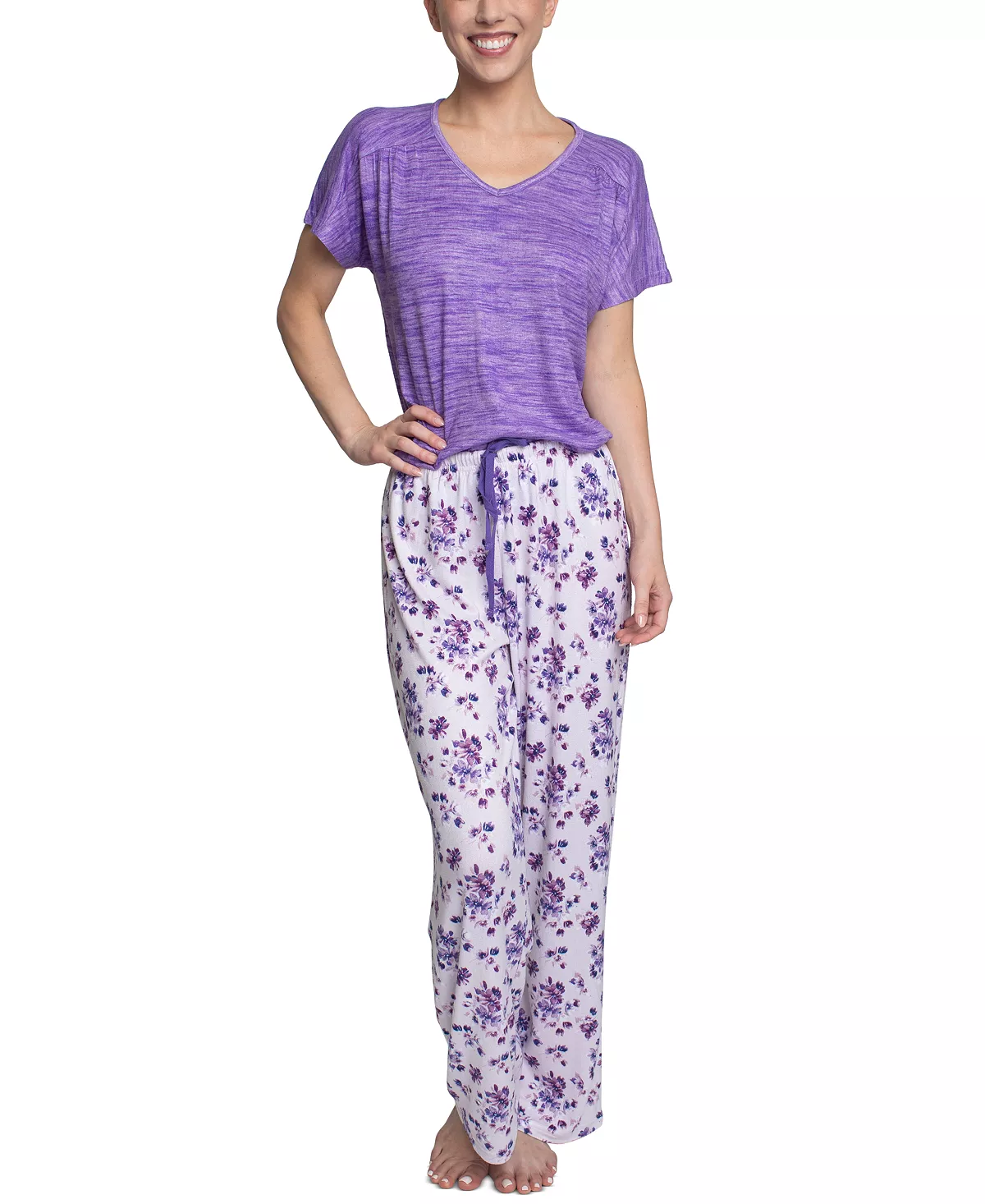 Hanes Plus Size Relaxed Butter-Knit Short Sleeve Pajama Set 10 Hanes Plus Size Relaxed Butter-Knit Short Sleeve Pajama Set - Image 10