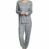 Hanes Plus Size Relaxed Butter-Knit Henley Pajama Set