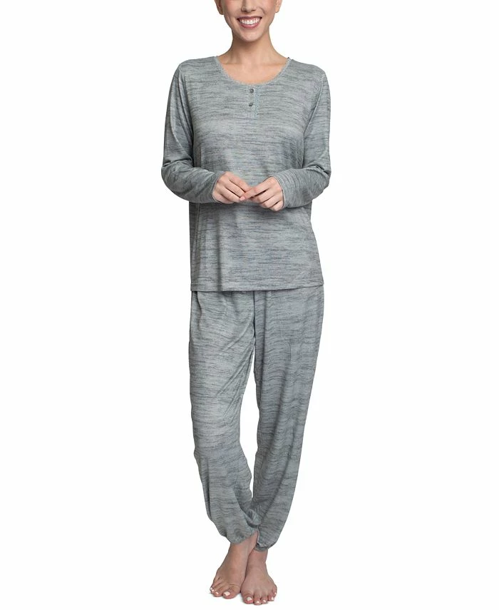 Hanes Plus Size Relaxed Butter-Knit Henley Pajama Set 1 Hanes Plus Size Relaxed Butter-Knit Henley Pajama Set