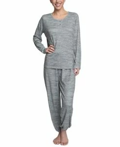 Hanes Plus Size Relaxed Butter-Knit Henley Pajama Set 16 Hanes Plus Size Relaxed Butter-Knit Henley Pajama Set -White Mark Shop 22171321 fpx