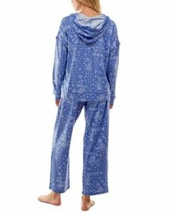 Alternative view of Roudelain Women's Cozy Luxe Bandana-Print Hoodie & Pajama Pants Set