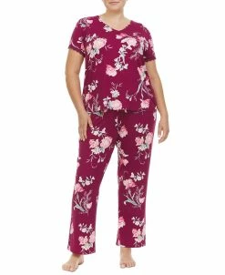 Flora By Flora Nikrooz Plus Size Floral-Print Pajama Set