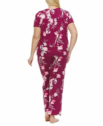 Flora By Flora Nikrooz Plus Size Floral-Print Pajama Set 2 Flora By Flora Nikrooz Plus Size Floral-Print Pajama Set - Image 2