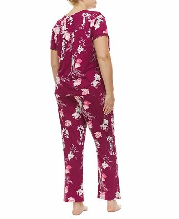 Flora By Flora Nikrooz Plus Size Floral-Print Pajama Set 3 Flora By Flora Nikrooz Plus Size Floral-Print Pajama Set - Image 3
