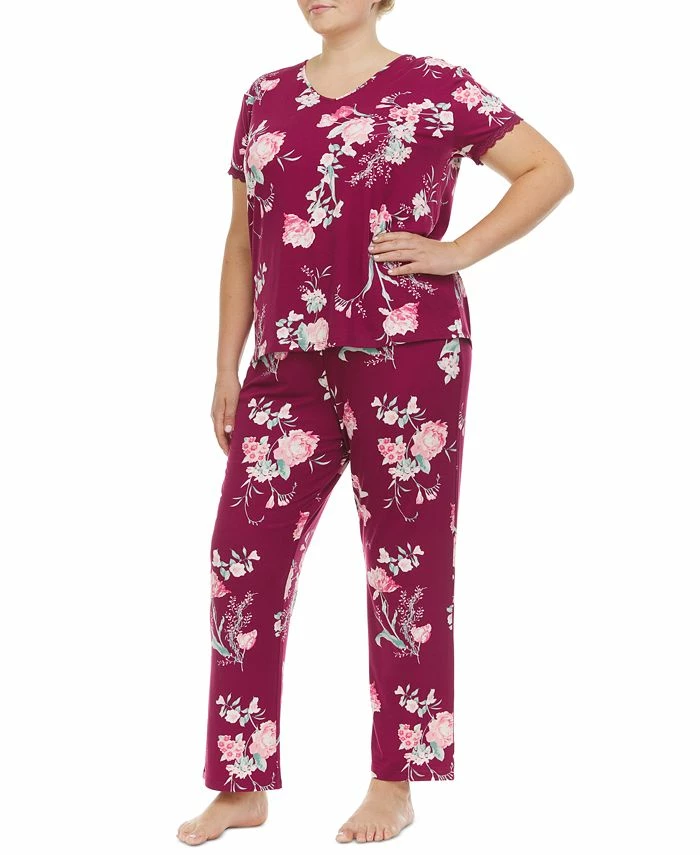Flora By Flora Nikrooz Plus Size Floral-Print Pajama Set 4 Flora By Flora Nikrooz Plus Size Floral-Print Pajama Set - Image 4
