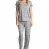 Muk Luks Plus Size Tie-Cuff Split-Sleeve Top & Open-Leg Pajama Pants Set