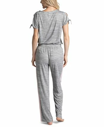 Muk Luks Plus Size Tie-Cuff Split-Sleeve Top & Open-Leg Pajama Pants Set 2 Muk Luks Plus Size Tie-Cuff Split-Sleeve Top & Open-Leg Pajama Pants Set - Image 2