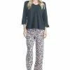 Muk Luks Plus Size 3/4 Sleeve Top & Boot-Cut Pajama Pants Set