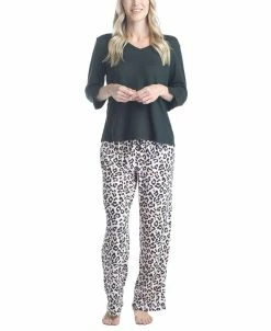 Muk Luks Plus Size 3/4 Sleeve Top & Boot-Cut Pajama Pants Set 12 Muk Luks Plus Size 3/4 Sleeve Top & Boot-Cut Pajama Pants Set -White Mark Shop 22224220 fpx