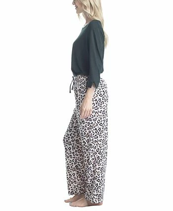 Muk Luks Plus Size 3/4 Sleeve Top & Boot-Cut Pajama Pants Set 8 Muk Luks Plus Size 3/4 Sleeve Top & Boot-Cut Pajama Pants Set - Image 8