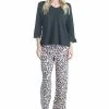 Muk Luks Women's 3/4 Sleeve Top & Boot-Cut Pajama Pants Set
