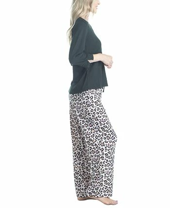 Muk Luks Women's 3/4 Sleeve Top & Boot-Cut Pajama Pants Set 6 Muk Luks Women's 3/4 Sleeve Top & Boot-Cut Pajama Pants Set - Image 6