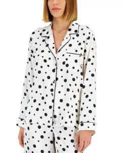 INC International Concepts Satin Notch Collar Pajama Set, Created For Macy's -White Mark Shop 22255350 fpx