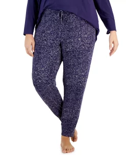 Alfani Plus Size Animal-Print Jogger Pajama Pants, Created For Macy's -White Mark Shop 22292198 fpx