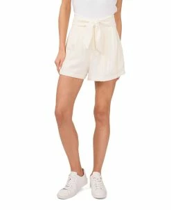 CeCe Women's Fold Over Tie Pleated Shorts