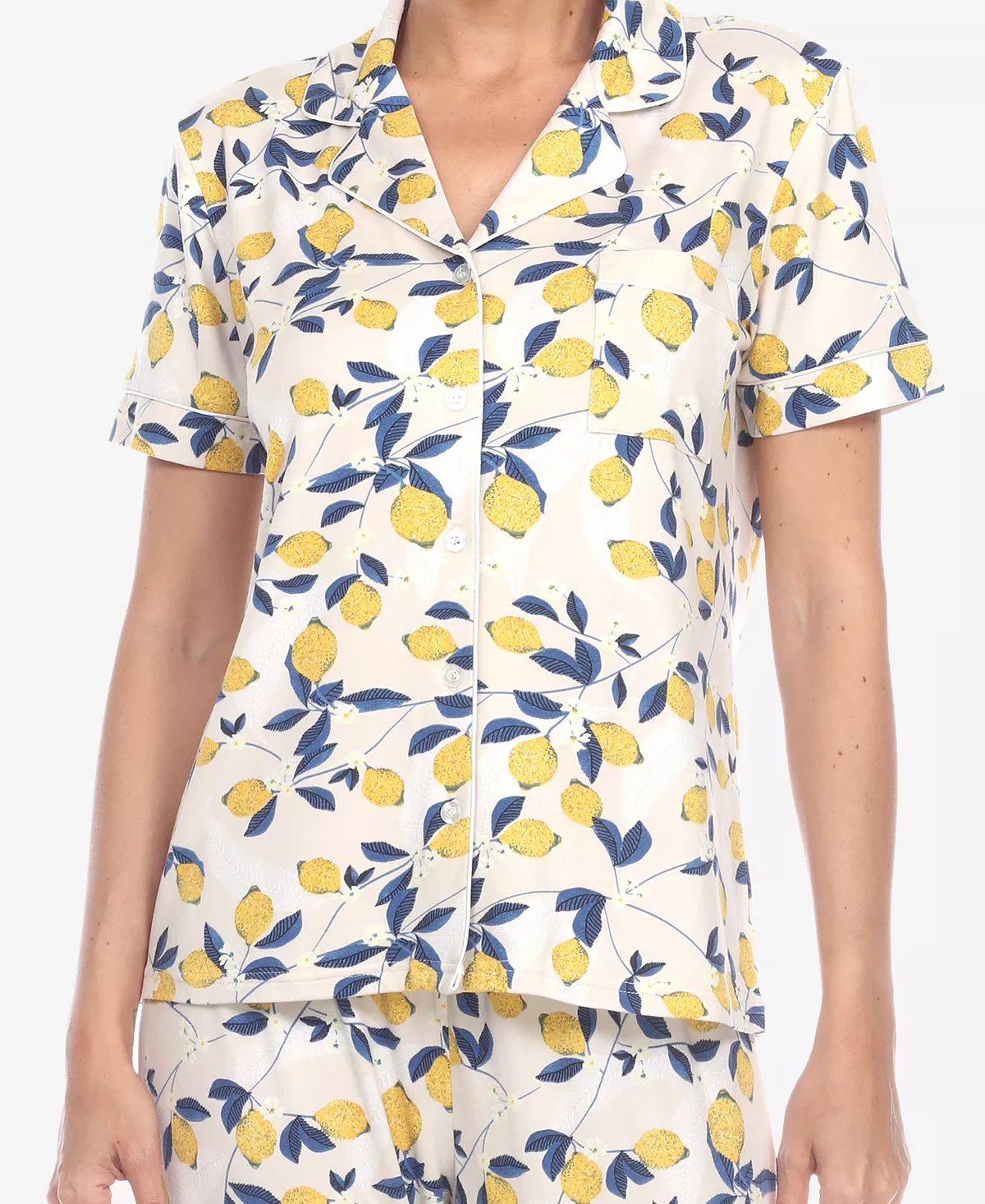 White Mark Omen's 2 Piece Tropical Print Pajama Set 7 White Mark Omen's 2 Piece Tropical Print Pajama Set - Image 7