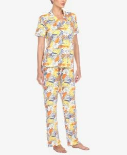 White Mark Omen's 2 Piece Tropical Print Pajama Set 10 White Mark Omen's 2 Piece Tropical Print Pajama Set -White Mark Shop 22300951 fpx