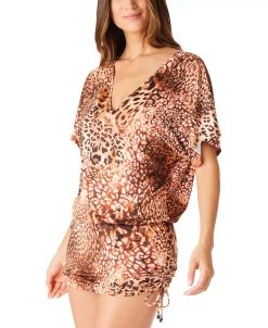 Bar III Women's Glam Cheetah Adjustable-Side Cover-Up Caftan, Created For Macy's 6 Bar III Women's Glam Cheetah Adjustable-Side Cover-Up Caftan, Created For Macy's -White Mark Shop 22326339 fpx