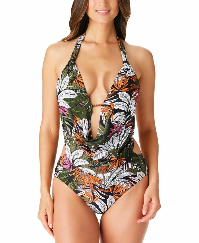 Bar III Women's La Planta Cowlneck One-Piece Swimsuit, Created For Macy's 1 Bar III Women's La Planta Cowlneck One-Piece Swimsuit, Created For Macy's