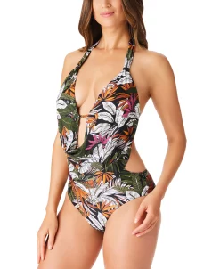 Bar III Women's La Planta Cowlneck One-Piece Swimsuit, Created For Macy's 6 Bar III Women's La Planta Cowlneck One-Piece Swimsuit, Created For Macy's -White Mark Shop 22326632 fpx