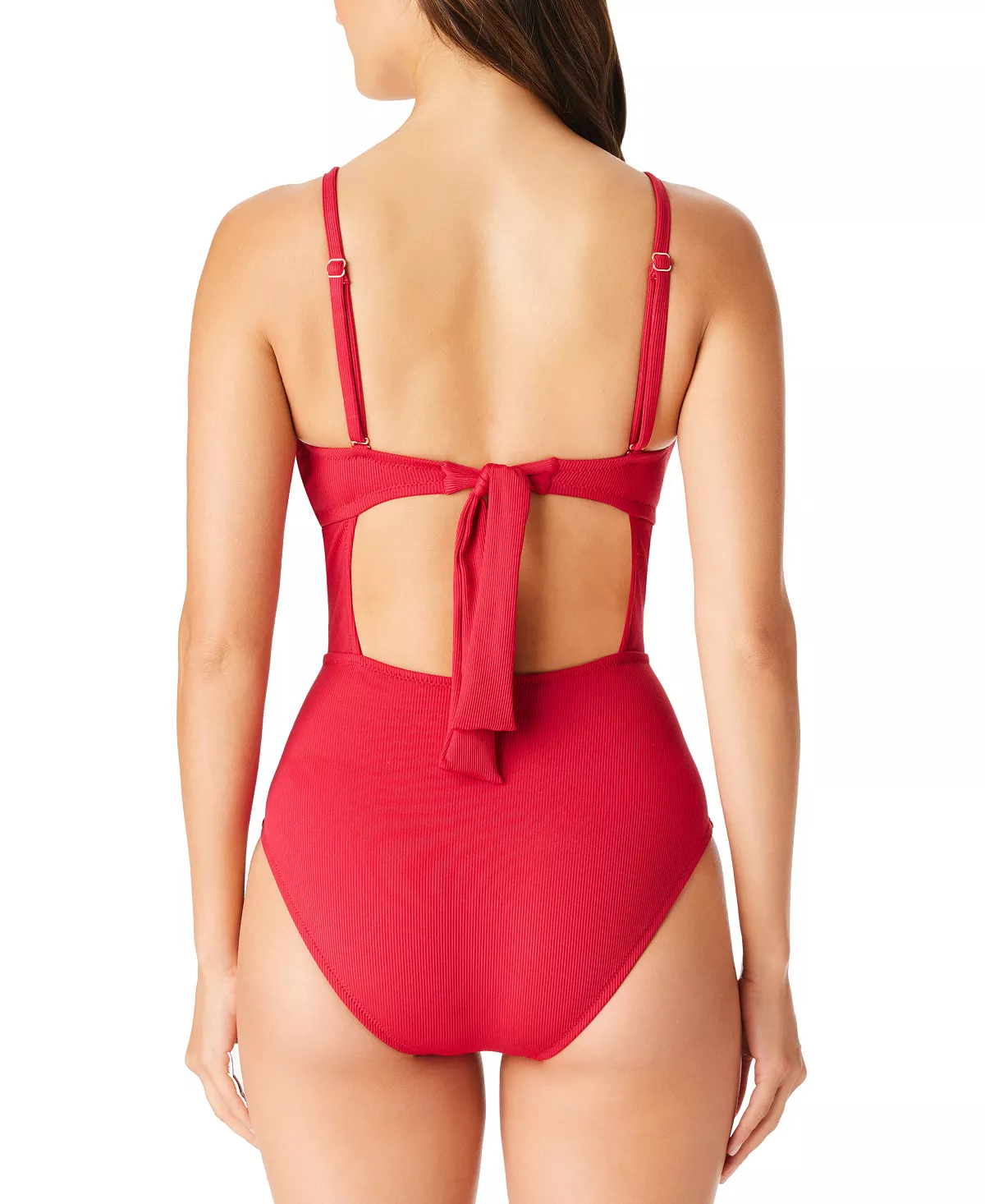 Bar III Women's Ribbed Front-Cutout Swimsuit, Created For Macy's 2 Bar III Women's Ribbed Front-Cutout Swimsuit, Created For Macy's - Image 2