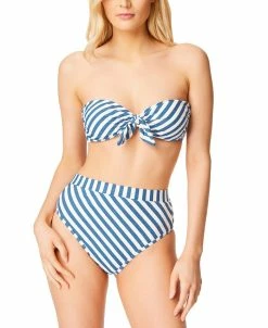 Jessica Simpson Women's Lickity Split Tie Front Bandeau Top & High-Waisted Bottoms