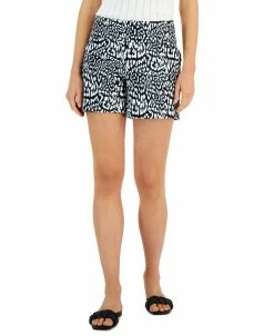 INC International Concepts Women's Printed Mid-Rise Pull-On Shorts, Created For Macy's