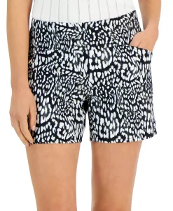 INC International Concepts Women's Printed Mid-Rise Pull-On Shorts, Created For Macy's 6 INC International Concepts Women's Printed Mid-Rise Pull-On Shorts, Created For Macy's -White Mark Shop 22359996 fpx