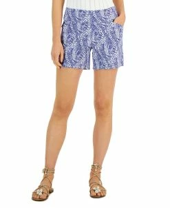 INC International Concepts Women's Printed Mid-Rise Pull-On Shorts, Created For Macy's