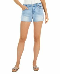 INC International Concepts Women's High-Rise Raw Hem Jean Shorts, Created For Macy's