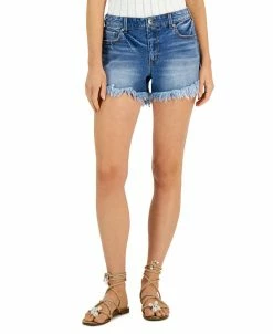 INC International Concepts Women's Frayed High-Rise Jean Shorts, Created For Macy's
