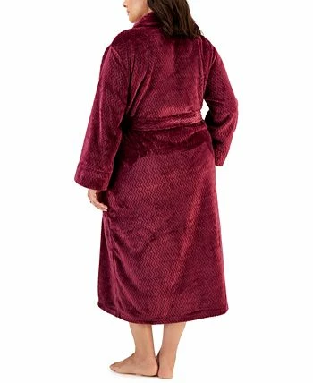 Charter Club Plus Size Plush Zig Zag Wrap Robe, Created For Macy's 2 Charter Club Plus Size Plush Zig Zag Wrap Robe, Created For Macy's - Image 2